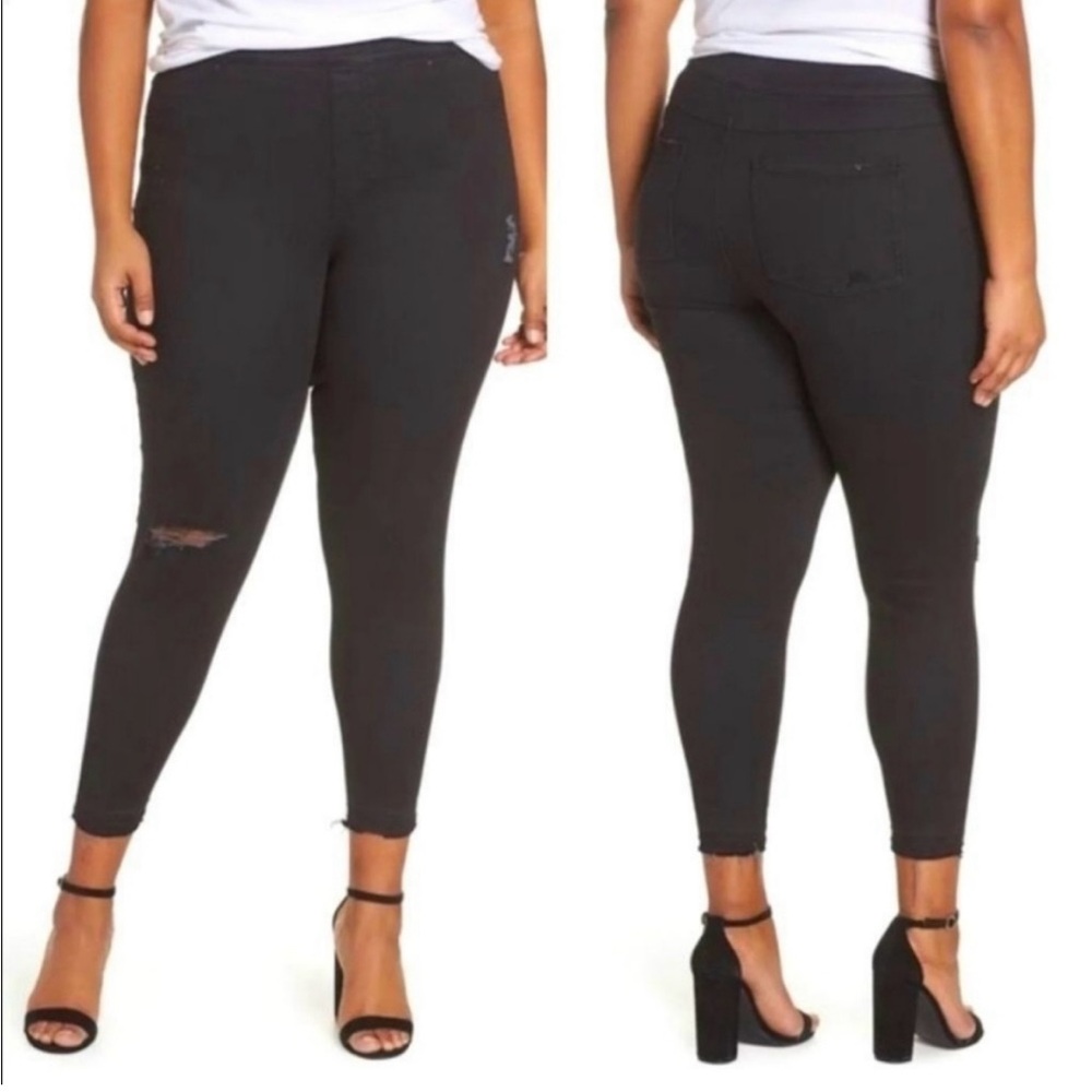 SPANX Distressed Black Jeggings Size 14-16